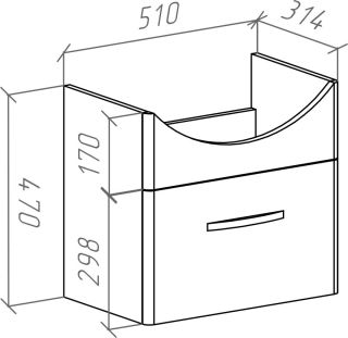 Тумба под раковину Bellezza Анкона 55см белый 00000006127